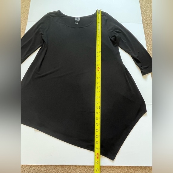 Clara Sun Woo Kerchief Angle Asymmetrical Hem Tunic Small Black - Picture 7 of 7